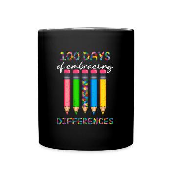 100 jours de sensibilisation à la diversité et à la solidarité - Mug uni - noir - Devant