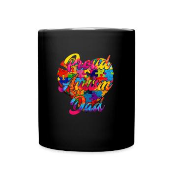 père autiste autiste enfant autisme - Mug uni - noir - Devant