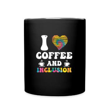 J’adore le café et le handicap Inklusion - Mug uni - noir - Devant