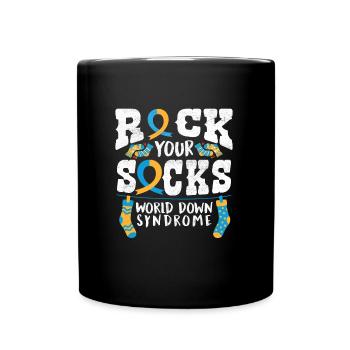 Down Syndrome Rock Your Socks Awareness - Mug uni - noir - Devant