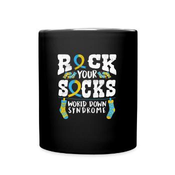 Down Syndrome Rock Your Socks Awareness - Mug uni - noir - Devant