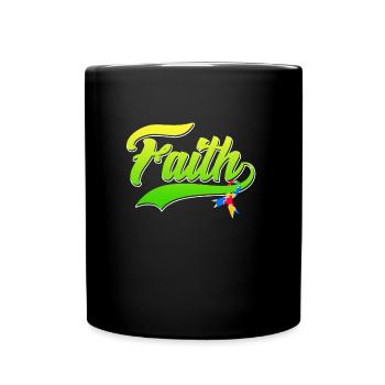 Autism Faith Consciousness Autistic - Full Colour Mug - black - Front