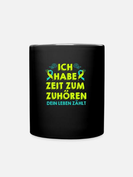 Mental Health Dein Leben zählt Awareness - Tasse einfarbig - Schwarz