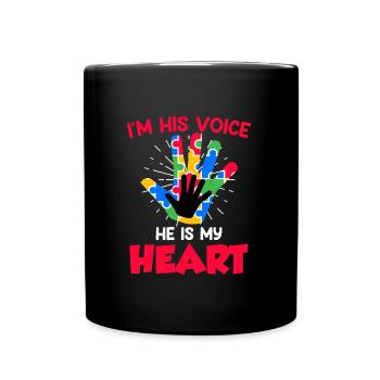 Autistic solidarity for autistic children - Full Colour Mug - black - Front