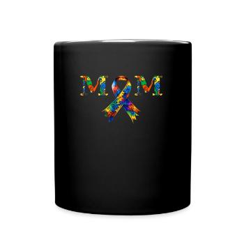 Autistic Mom for Autism Awareness - Full Colour Mug - black - Front