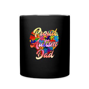 Autism Dad Proud Autistic - Full Colour Mug - black - Front