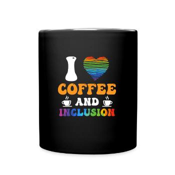 J’adore le café et le handicap Inklusion - Mug uni - noir - Devant