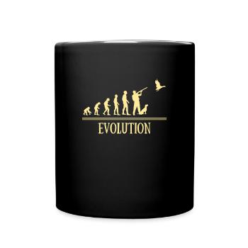 évolution chasse homme humour chasseur canard - Mug uni - noir - Devant