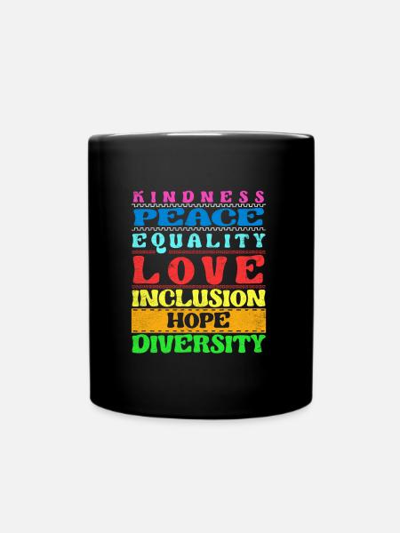 Inclusion Gentillesse Paix Amour Diversité - Mug uni - noir