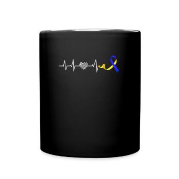 Boucle de sensibilisation au syndrome de Down extra - Mug uni - noir - Devant