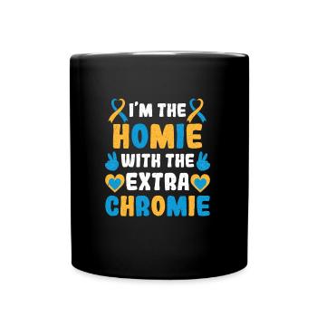 Down Syndrom extra Chromosom Trisomie 21 - Tasse einfarbig - Schwarz - Vorne