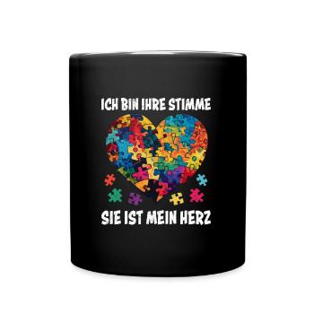 Autismus Menschen mit autistischem Kind - Tasse einfarbig - Schwarz - Vorne