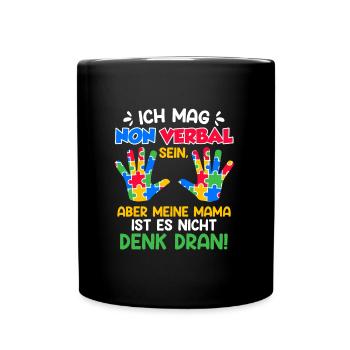 Autismus Bewusstsein autistisches Kind - Tasse einfarbig - Schwarz - Vorne