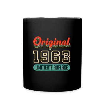 60. Geburtstag Original 1963 60 Jahre - Tasse einfarbig - Schwarz - Vorne
