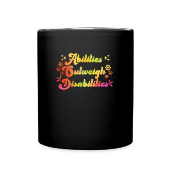 Solidarité handicap Compassion et acceptation - Mug uni - noir - Devant