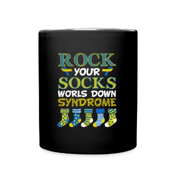 Rock your Socks World Down Syndrome Tag Awareness - Mug uni - noir - Devant