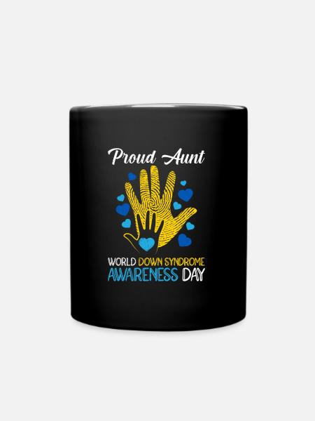 Stolze Tante Awareness Welt Down Syndrom - Tasse einfarbig - Schwarz