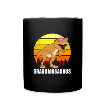 Omasaurus Grandma Mother's Day Dinosaur Fan - Full Colour Mug - black - Front