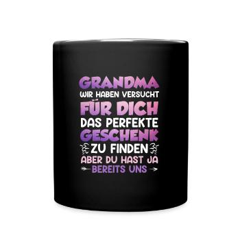 Weltbeste Oma Muttertag Beste Oma Super Grandma - Tasse einfarbig - Schwarz - Vorne