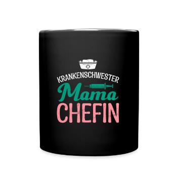 Mama Chefin Muttertag Mama Boss Supervisor - Tasse einfarbig - Schwarz - Vorne