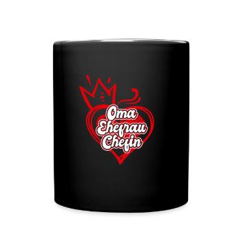 Oma Ehefrau Chefin Legende Großmutter Grandma - Tasse einfarbig - Schwarz - Vorne