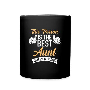 Worlds best Auntie Muttertag weltbeste Tante - Tasse einfarbig - Schwarz - Vorne