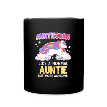 Tanticorn Einhorn Tanten Muttertag Unicorn - Tasse einfarbig - Schwarz - Vorne