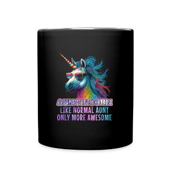 Tanticorn Mother's Day Aunties Unicorn Merchandise - Full Colour Mug - black - Front