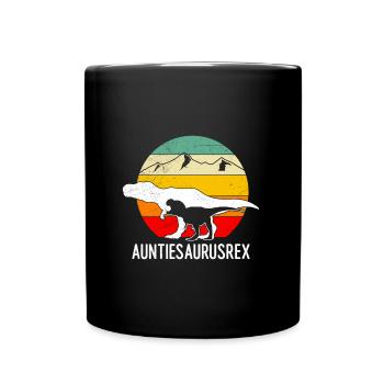 Auntiesaurus Aunt Mother's Day Dinosaur Fan - Full Colour Mug - black - Front