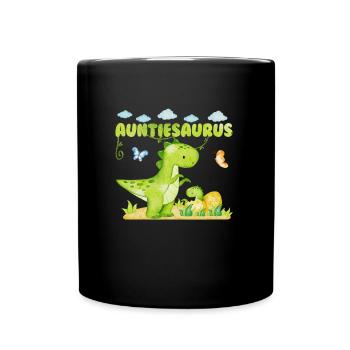 Tantesaurus Muttertag Tanten Auntiesaurus - Tasse einfarbig - Schwarz - Vorne