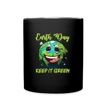 Keep it Green Save the Earth Environmental Love - Full Colour Mug - black - Front