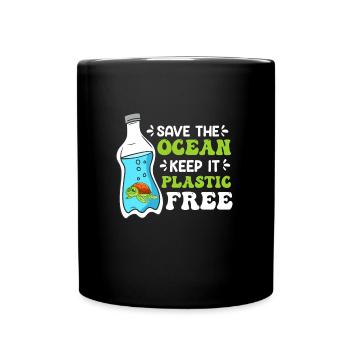 Les écologistes sauvent l’océan Pas de plastique - Mug uni - noir - Devant