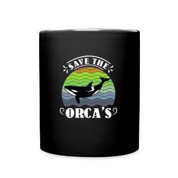 Save the Whales Orka Whale Conservation Environment - Full Colour Mug - black - Front
