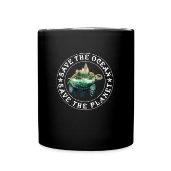 Sauvons les tortues Sauvons l’océan Conservation - Mug uni - noir - Devant
