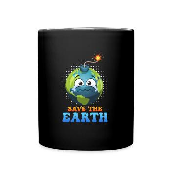 Save the Earth LOVE Mission Earth Environmental Protection - Full Colour Mug - black - Front