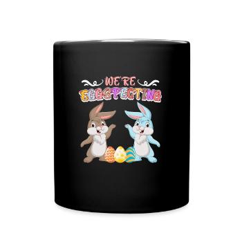 Joyeux oeuf de Pâques specte maman et papa - Mug uni - noir - Devant