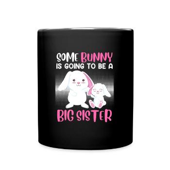 Lapin de Pâques Oeuf specting Bébé lapin Pâques - Mug uni - noir - Devant