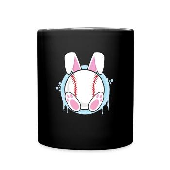 Baseball Fan Osterhasen Baseball Hase Osterfreund - Tasse einfarbig - Schwarz - Vorne