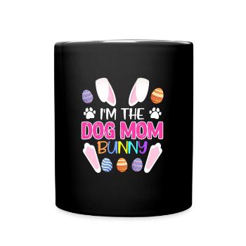 Hundeliebhaber Hasen Mama Ostern Hundefan - Tasse einfarbig - Schwarz - Vorne