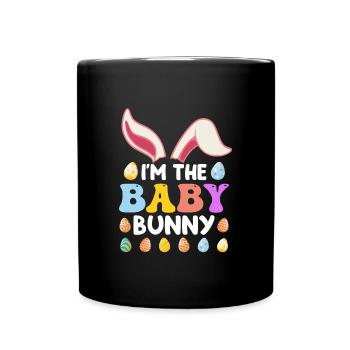 Baby Hase Osterhasen Cute Osterfreunde Kinder - Tasse einfarbig - Schwarz - Vorne