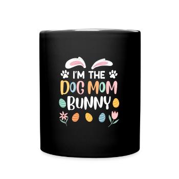 Hundeliebhaber Hasen Mama Ostern Hundefan - Tasse einfarbig - Schwarz - Vorne