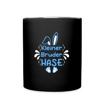 Osterhasen Ostern Bunnys Kleiner Bruder Hase - Tasse einfarbig - Schwarz - Vorne