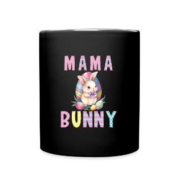 Osterhasen Mama Hase Osterfest Mutter Hase - Tasse einfarbig - Schwarz - Vorne