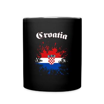 Croatia Kroatien - Tasse einfarbig - Schwarz - Vorne