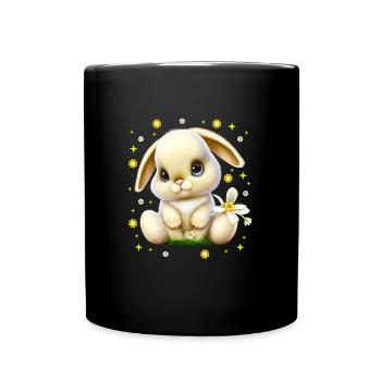Mignon lapin de Pâques Lapin Visage de lapin mignon - Mug uni - noir - Devant