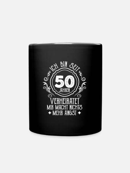 Goldene Hochzeit 50. Hochzeitstag - Tasse einfarbig - Schwarz
