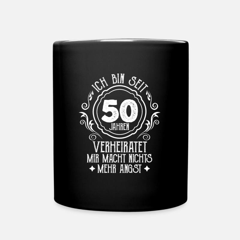 Goldene Hochzeit 50. Hochzeitstag - Tasse einfarbig - Schwarz