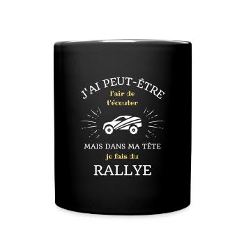 dans ma tete rallye automobile homme humour cadeau - Mug uni - noir - Devant