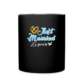 25 years married 25th wedding anniversary - Full Colour Mug - black - Front