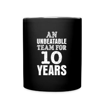 A team for 10 years rose wedding - Full Colour Mug - black - Front